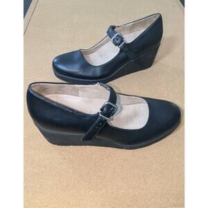 Naturalizer Womens Size 8.5 Adore Mary Jane Wedge Black Academia Career